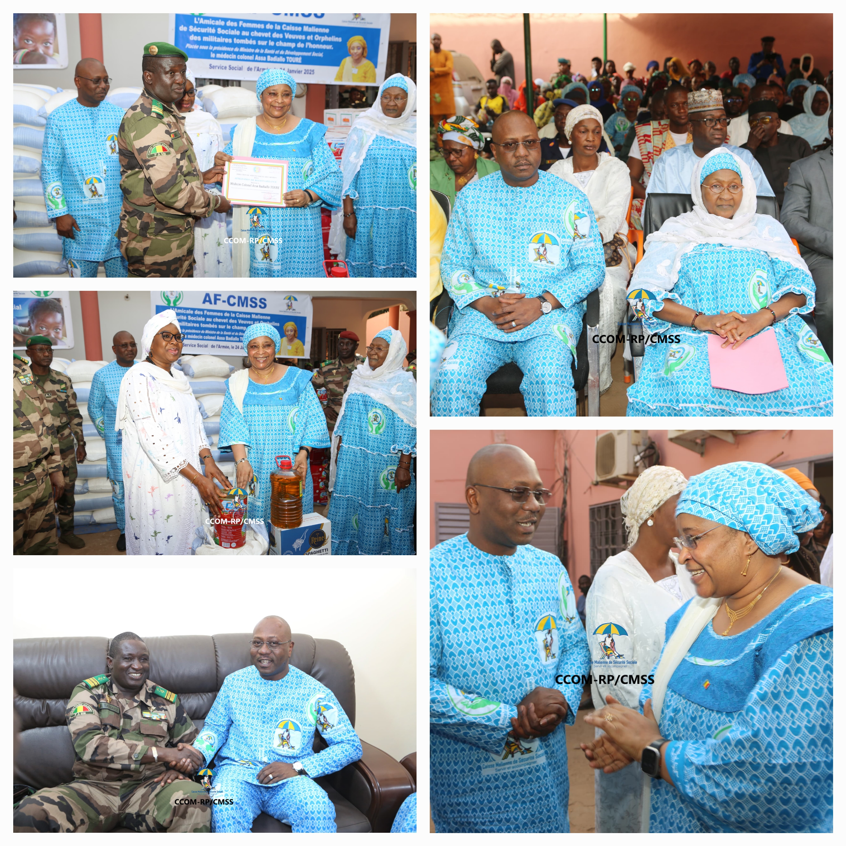 Les femmes de la CMSS apportent leur appui aux veuves et orphelins des militaires : Une importante quantité de vivres mis à la disposition du Service Social des Armées.