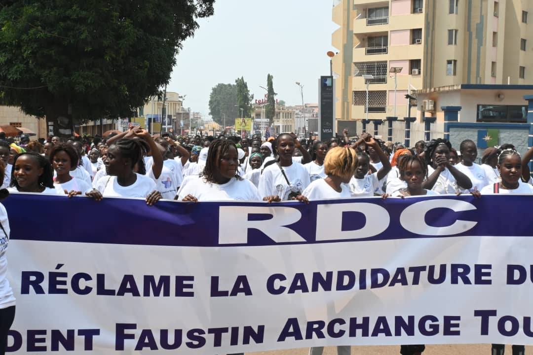 Marche du peuple pour exiger la candidature de Touadera aux prochaines élections présidentielles