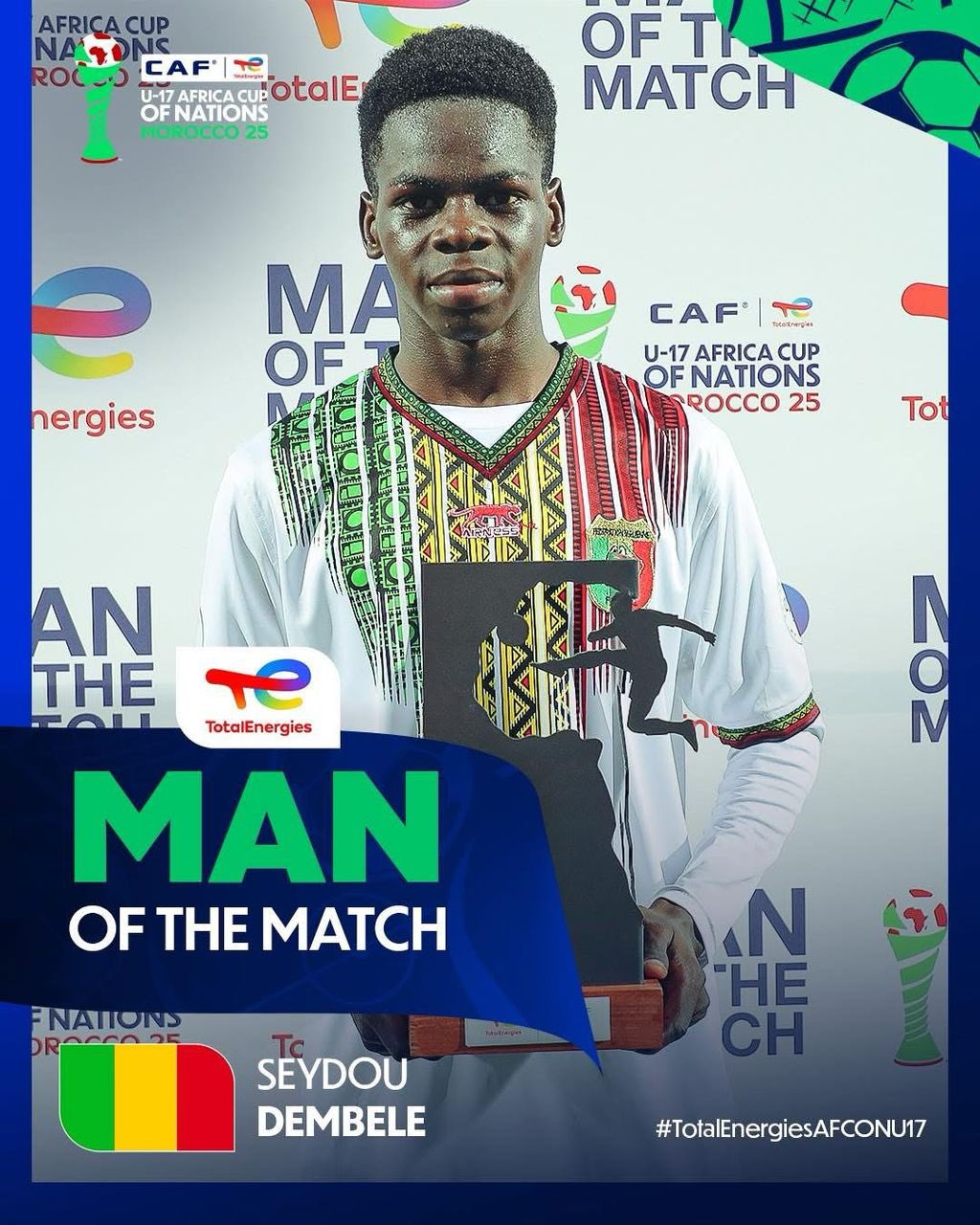 CAN U17 : Seydou Dembélé élu homme du match contre l'Angola