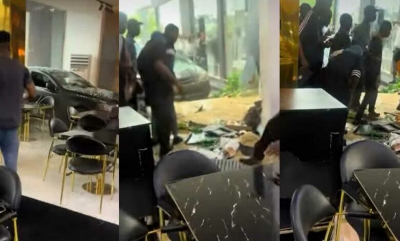Nigeria : une voiture finit sa course dans un restaurant à Lagos-VIDÉO