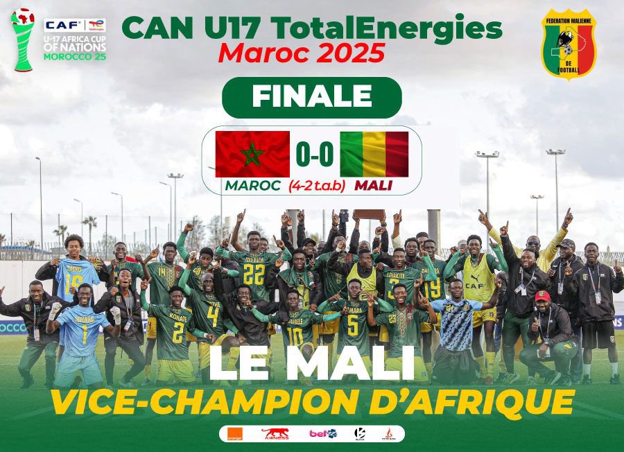 CAN U17 : La FEMAFOOT félicite les vice-champions d'Afrique