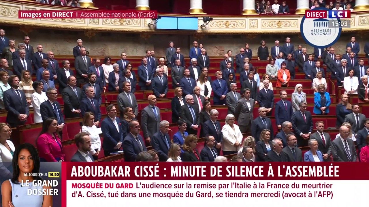 France. Meurtre d'Aboubakar Cissé: une minute de silence observée à l'Assemblée nationale
