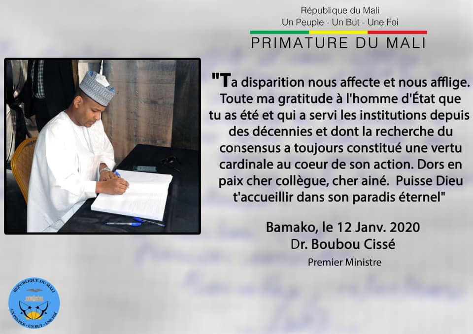Condoléances « Dors en paix cher collègue, cher aîné... » Dr Boubou Cissé