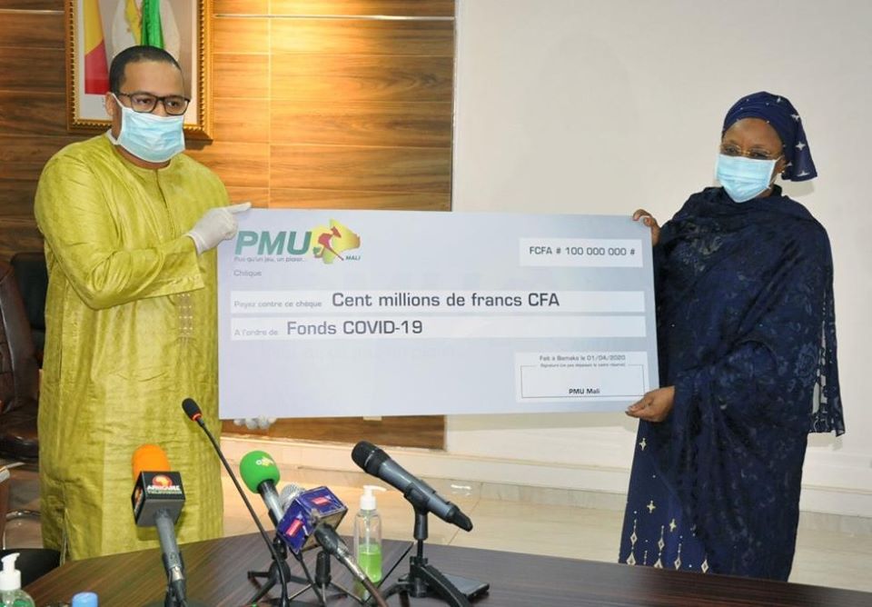 Fonds Covid-19 : La société PMU Mali contribue à hauteur de 100 millions de FCFA
