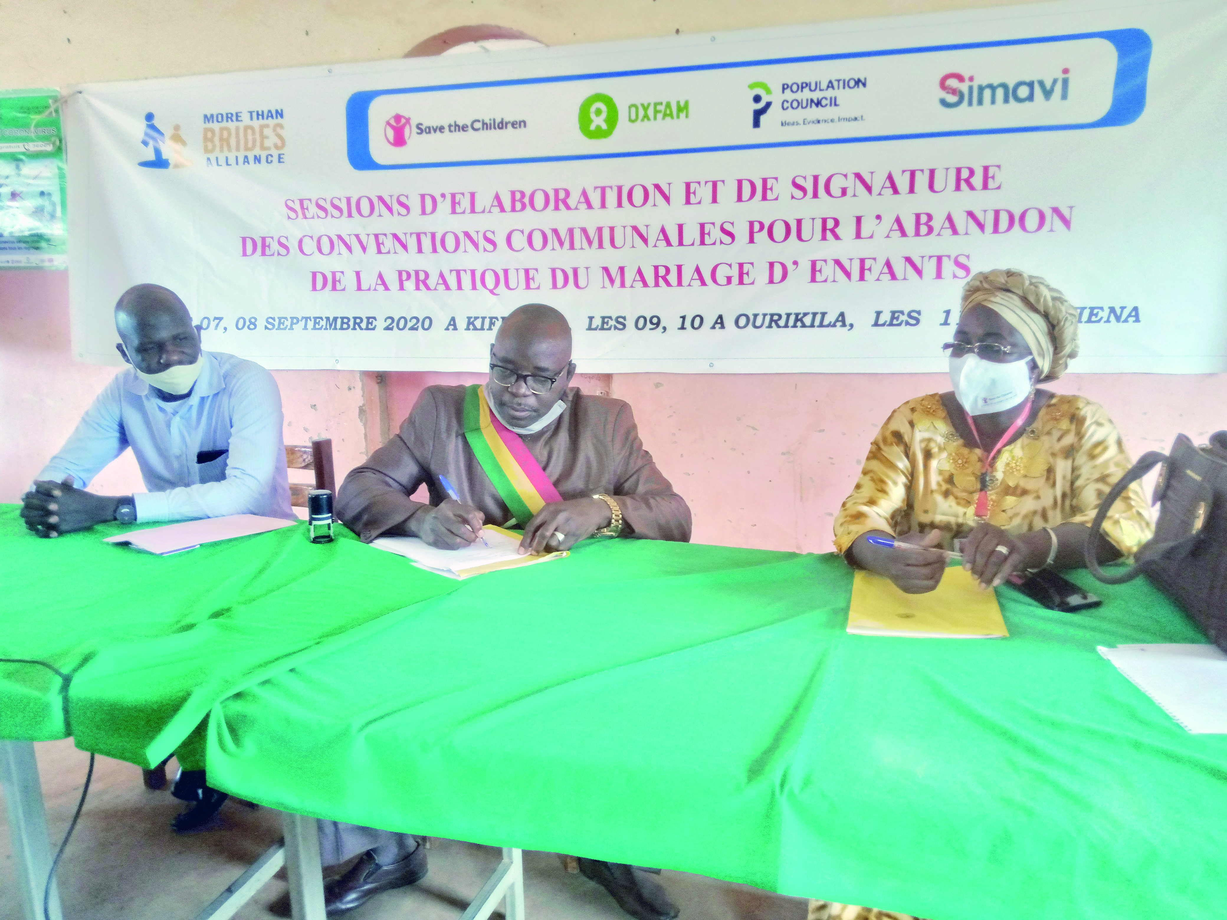 Mariage d’enfant au Mali : Les communes de Kiffosso I, Ourikéla et Nièna, dans la région de Sikasso, signent une convention pour l’abandon de la pratique