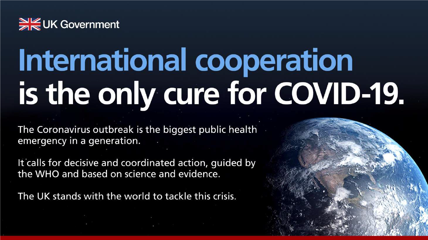 Communiqué de presse: Premier Ministre Boris Johnson: « C’est l’humanité contre le virus »