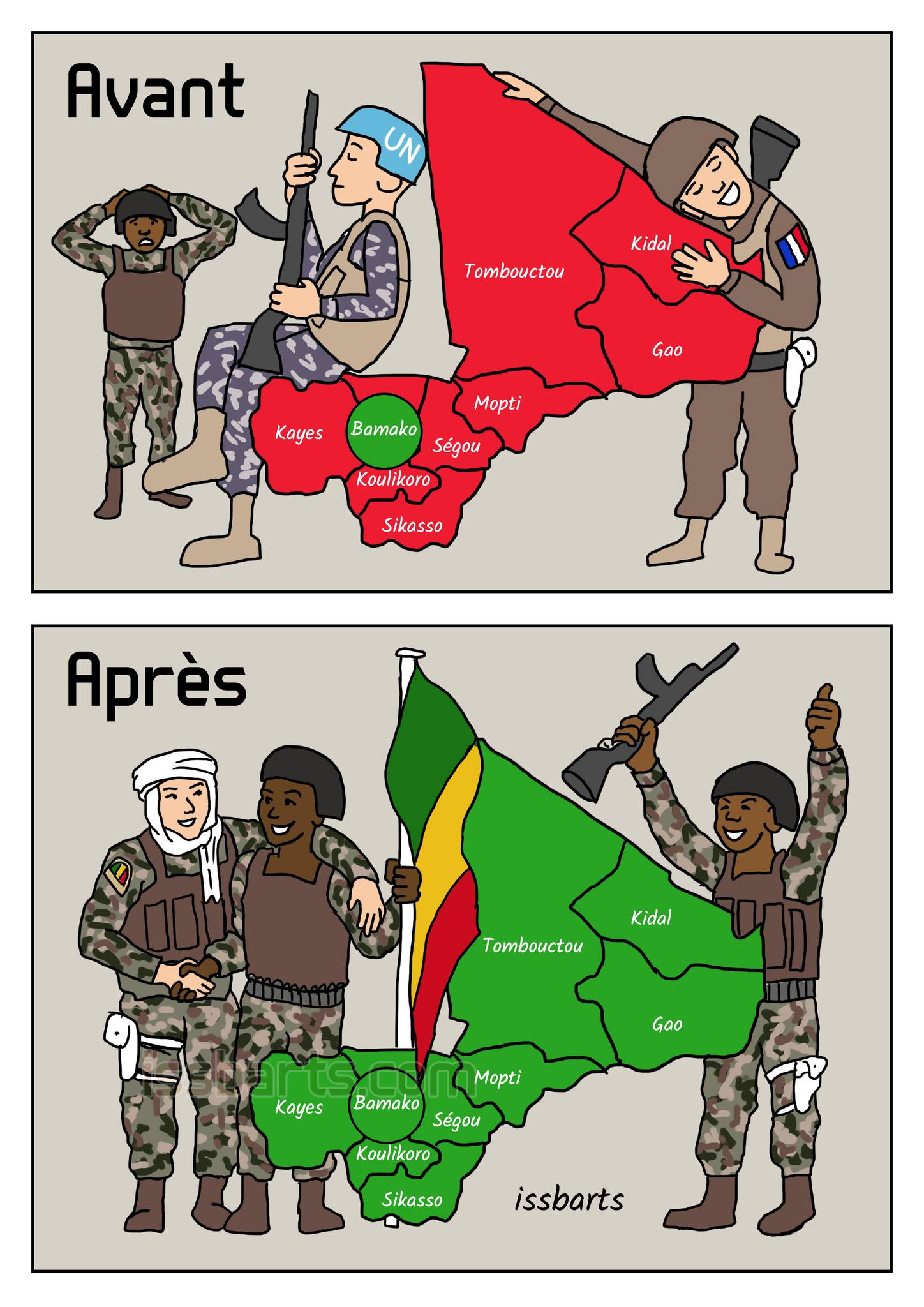 Caricature : Sécurisation du territoire National du Mali - No comment
