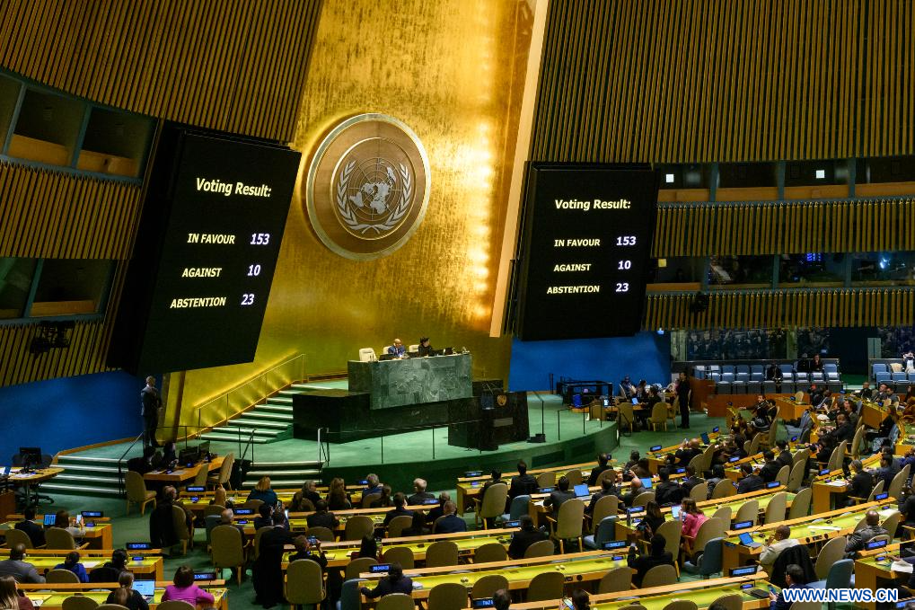 L'Assemblée générale de l'ONU adopte une résolution exigeant un cessez-le-feu humanitaire immédiat à Gaza