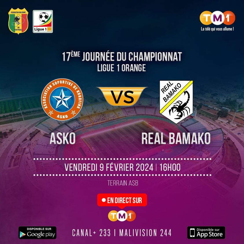 Championnat national de Ligue 1 : l’AS Real chute et se fait doubler en tête du classement. 