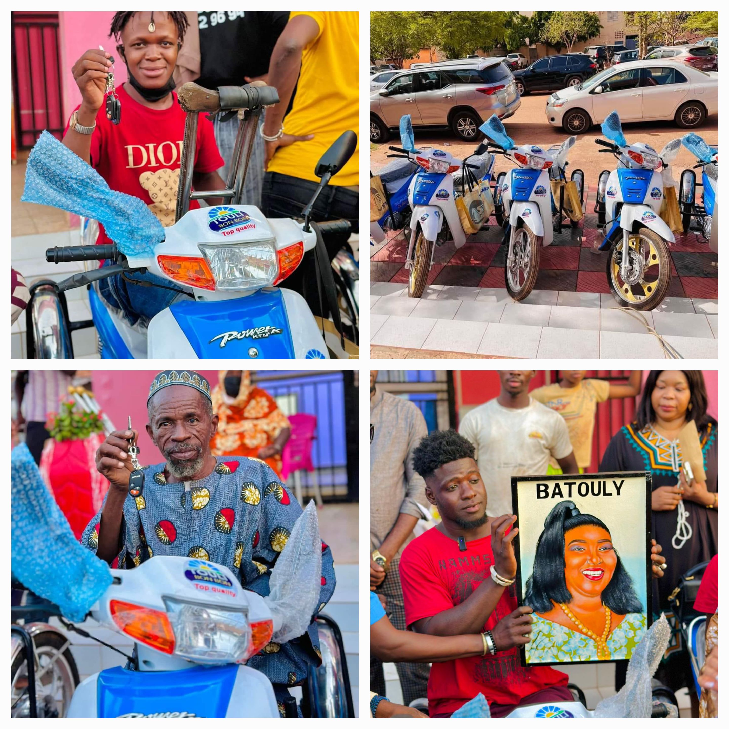 Remise de tricycles aux personnes à mobilité réduite.