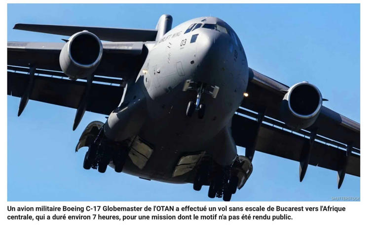 Bangui attire l’attention, sur le survol de son territoire par un avion de l’OTAN.