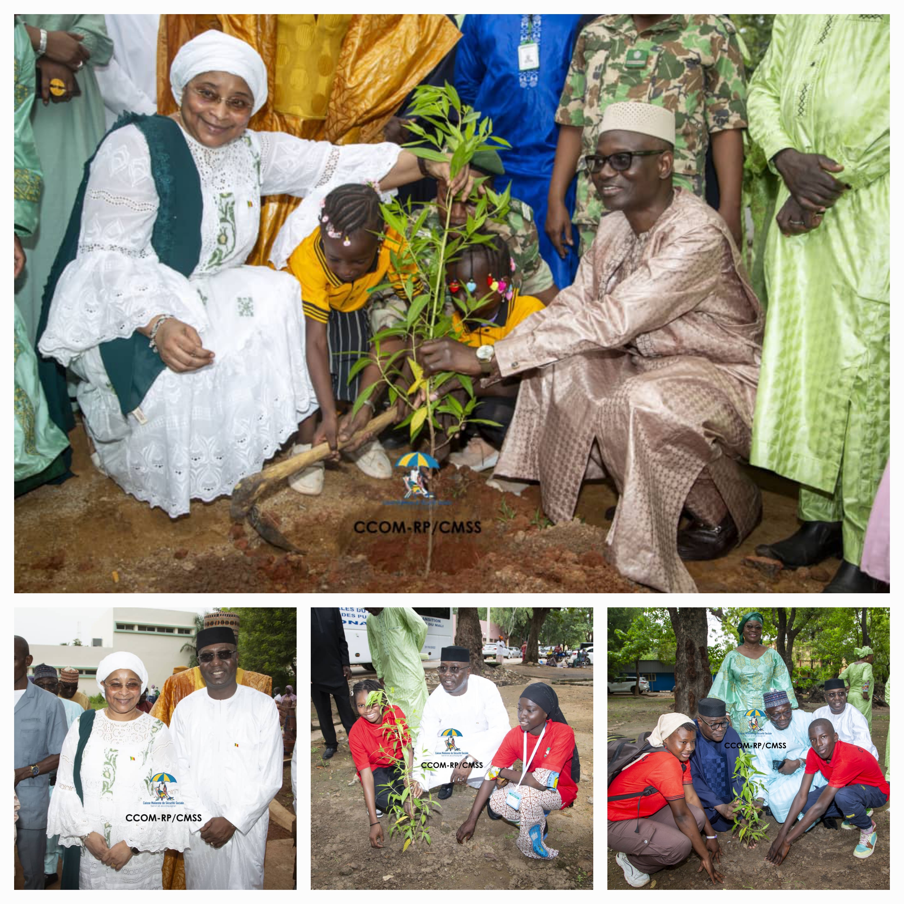 Reboisement à l’Hôpital de Dermatologie : Le ministre de la Santé et son homologue de l’environnement accompagnent les Pupilles du Mali à faire œuvre utile