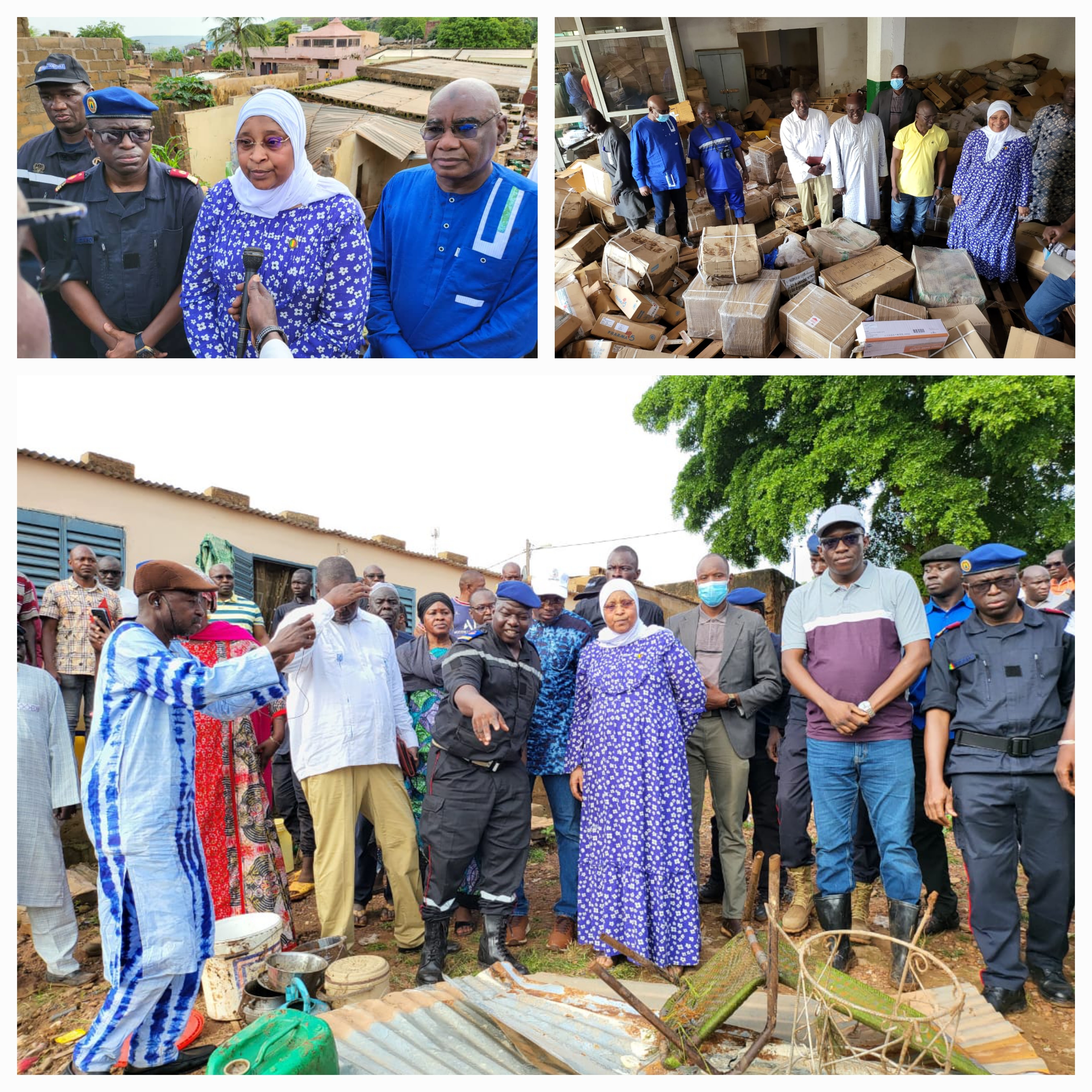 PLUIES DILUVIENNES SUR BAMAKO : Le Colonel Assa Badiallo TOURE exprime la compassion du gouvernement aux sinistrés 
