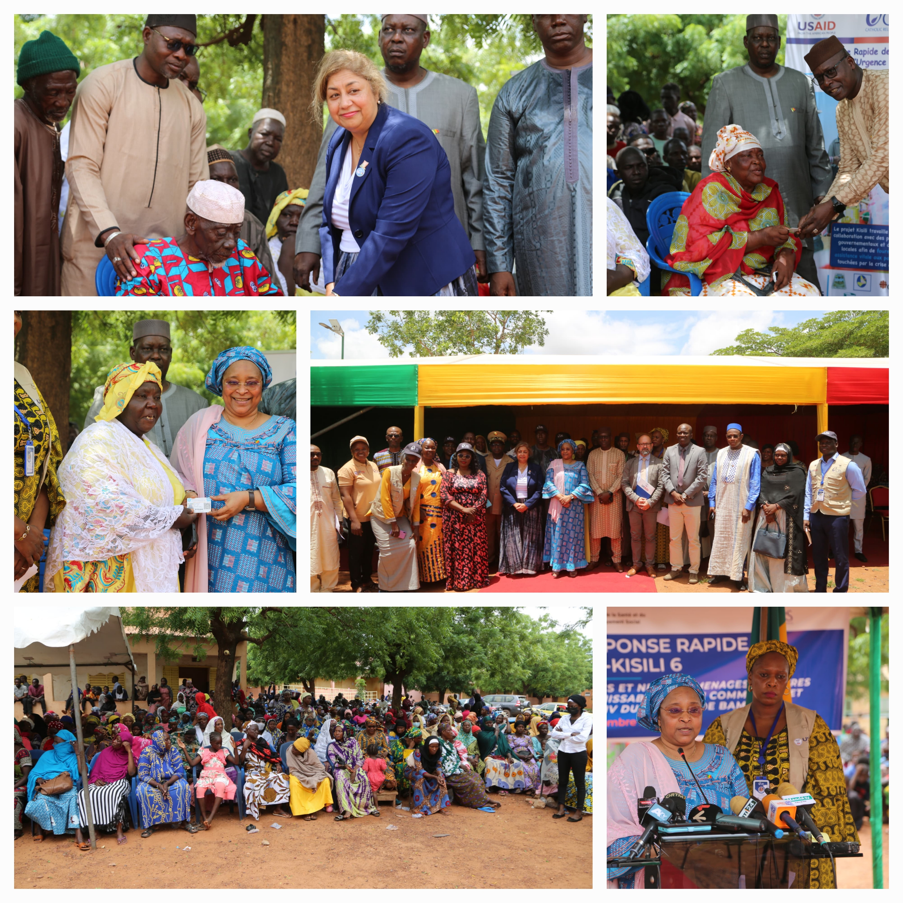 Assistance humanitaire à 5165 ménages sinistrés répertoriés dont 621 à Bamako, tous  victimes des inondations en cours au Mali : Chaque ménage recevra via cash transfert la somme de 157 000 FCFA.