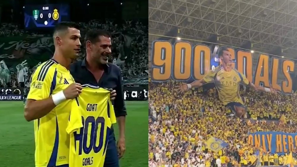 Hommage à CR7: 'Tifo' et maillot 'GOAT' pour célébrer ses 900 buts